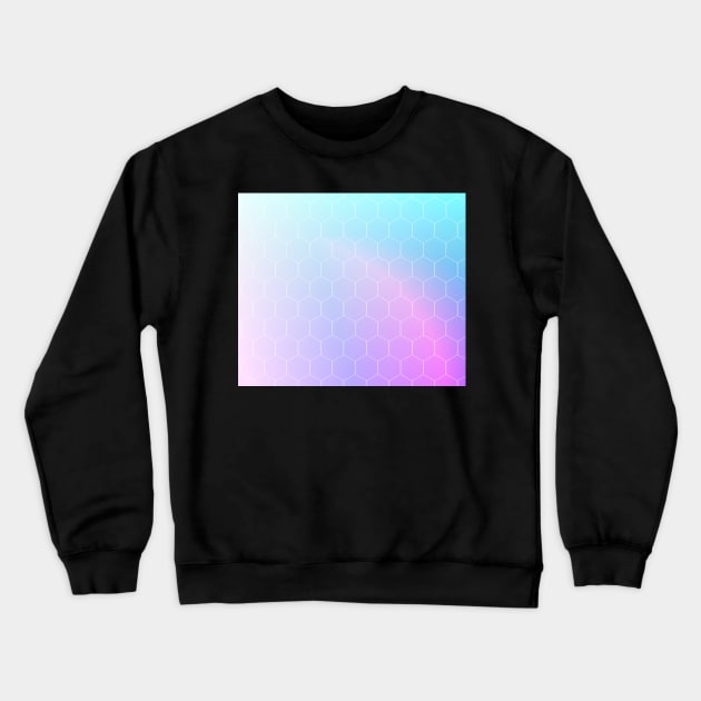 Cute soft pastel pink purple and blue hexagon pattern Crewneck Sweatshirt by Yarafantasyart